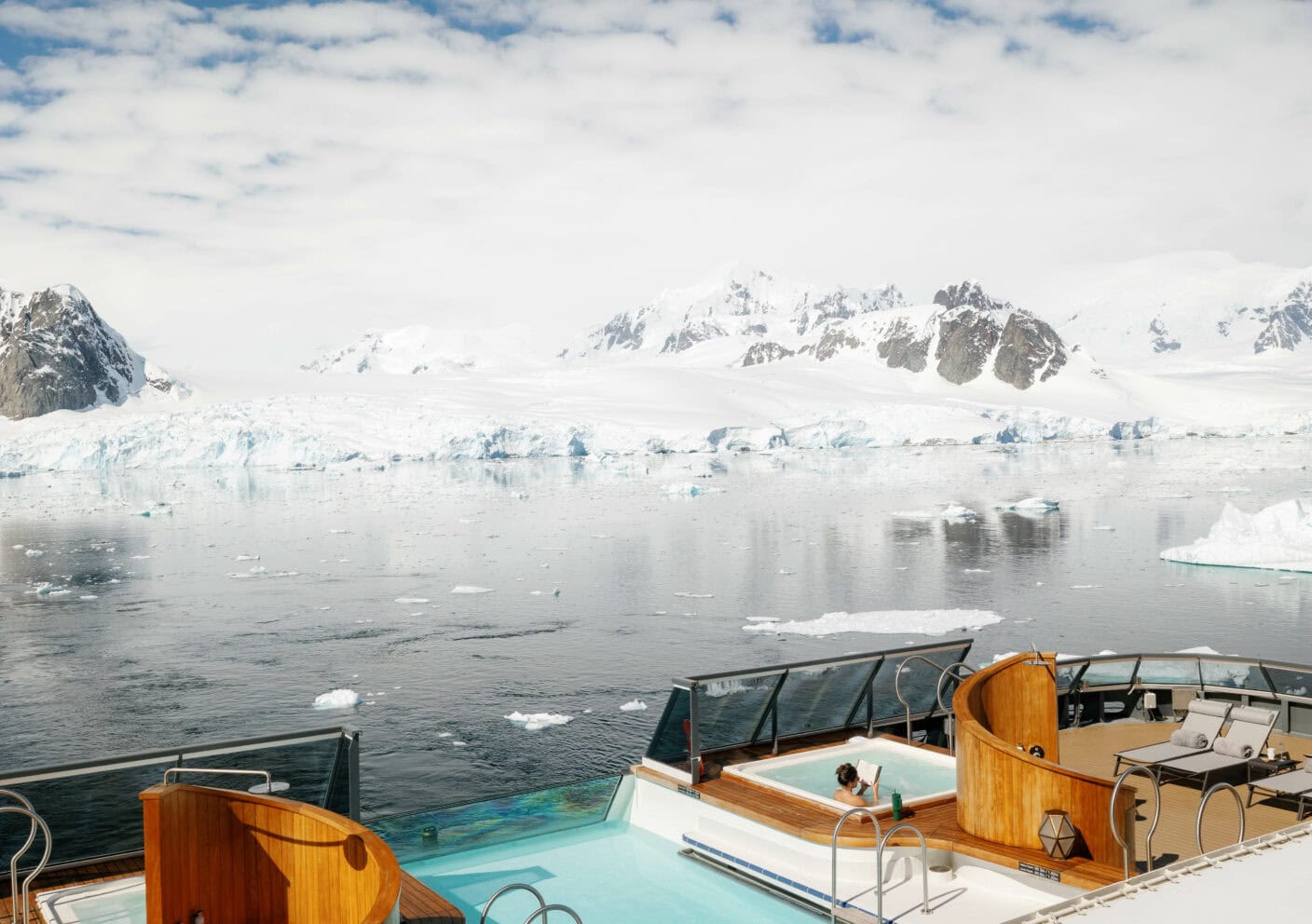 Deck on the ultra-luxury vessel Seabourn Venure