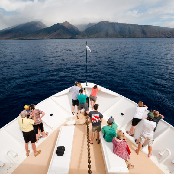 Bow of Safari Explorer with Hawaiian islands